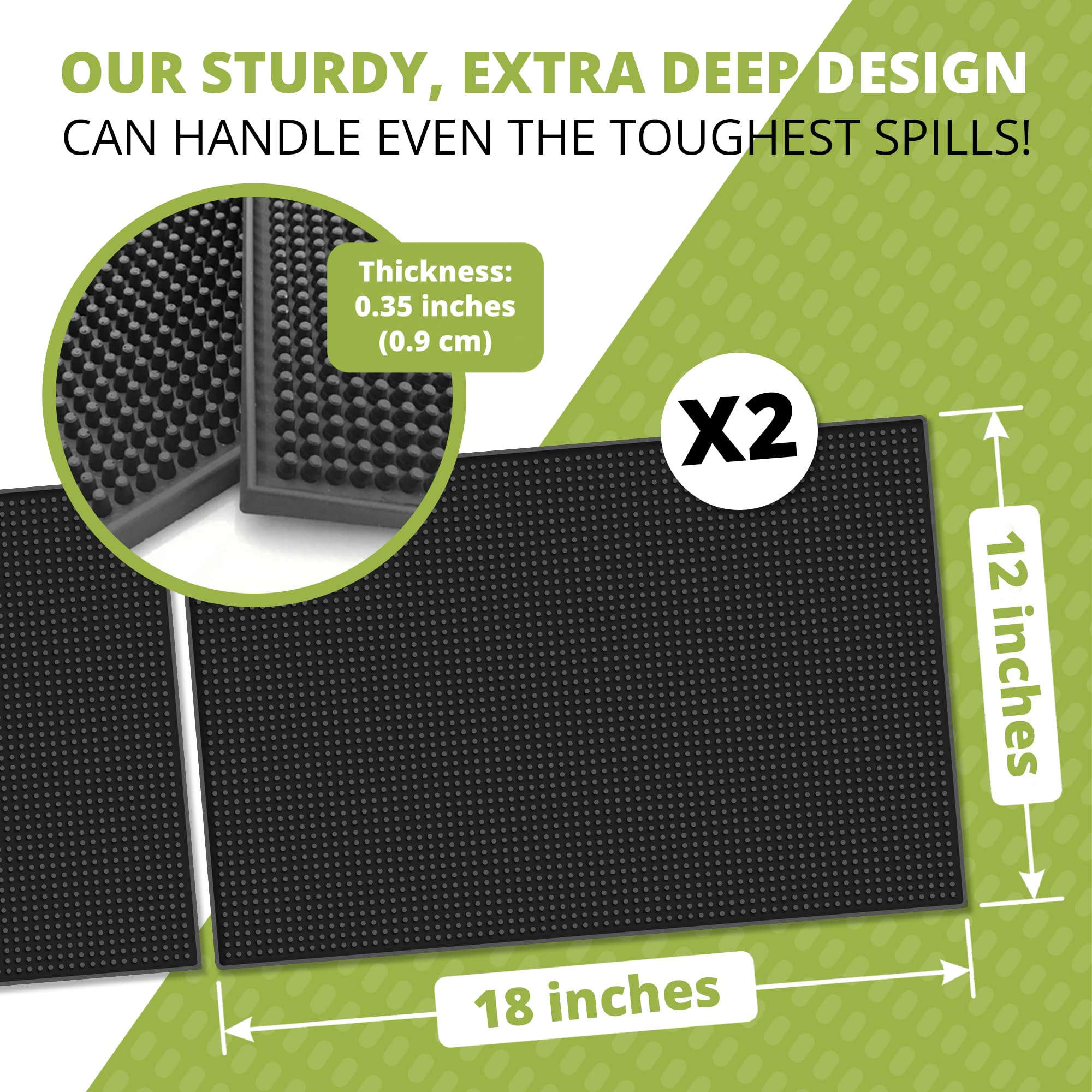 Knot and Style Bar Mat Set non-slip texture keeps glassware steady.