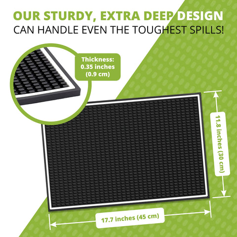 Knot and Style bar mat on countertop shows surface protection against spills