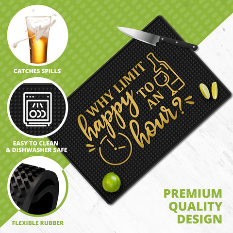 Knot and Style non-slip bar mat: steady glassware and tools during bartending