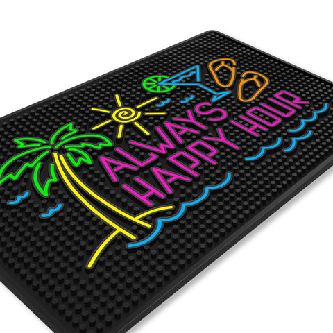 Knot and Style premium bar mat 18x12 with non-slip surface for stable bartending.