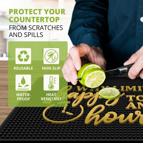 Knot and Style spill-proof bar mat: contained spills for easy cleanup