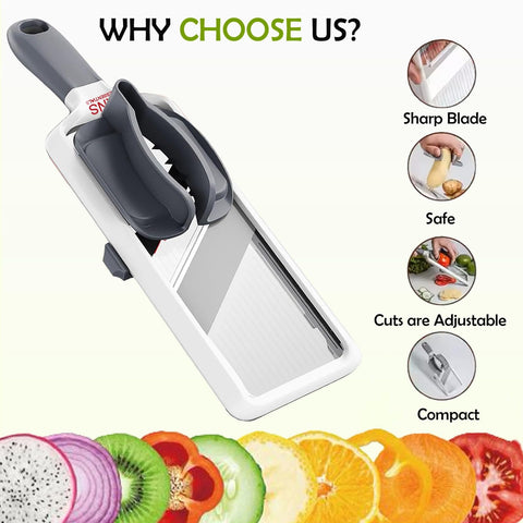 KNS Essentials mandoline slicer slicing onions smoothly for quick cooking