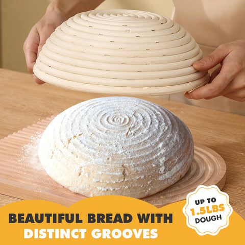 Koackl Banneton round basket with smooth surface for easy dough release.