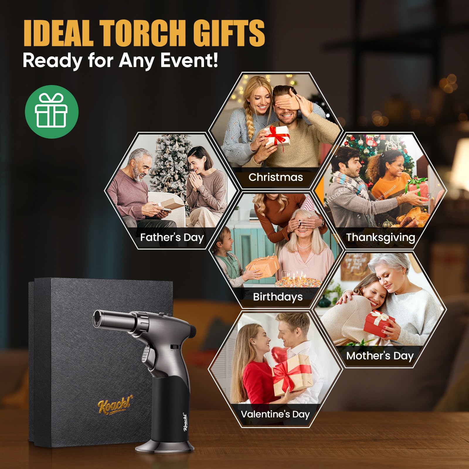 KOACKL dual flame torch elegant gift box ready for gifting