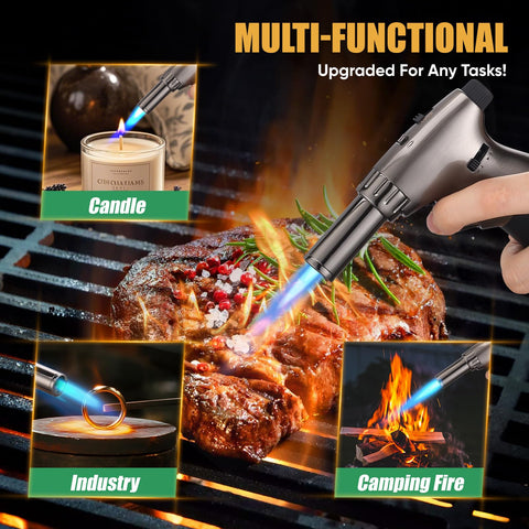 KOACKL dual flame torch jet-flame mode for fast caramelization and searing