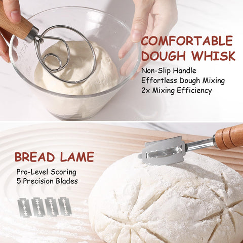 Koackl plastic scraper with flexible edge for easy dough handling.