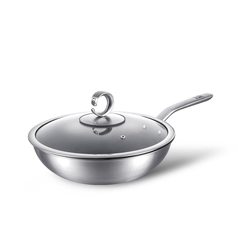 KOBACH 13in titanium wok interior with micro-pattern non-stick for easy cooking