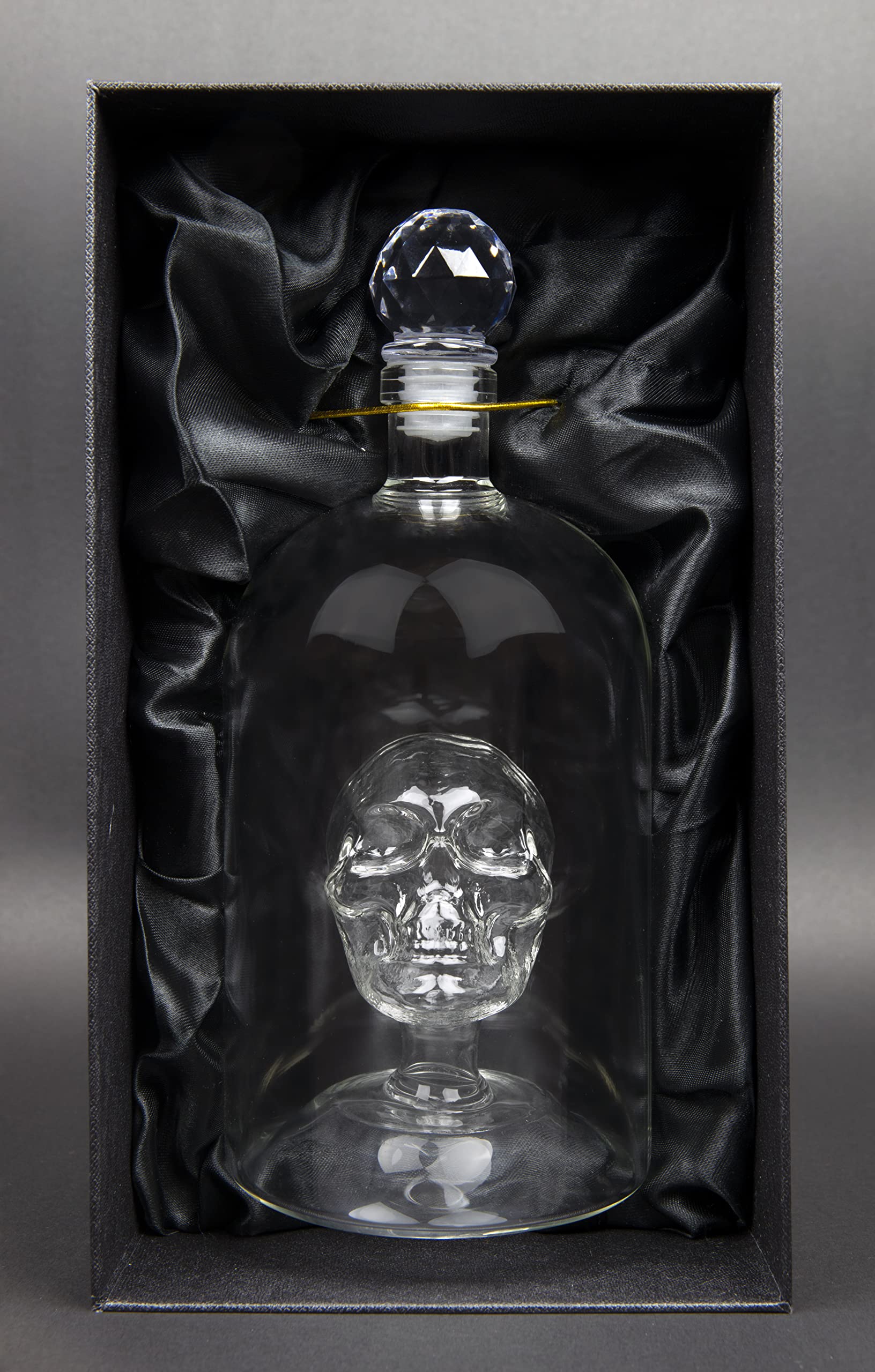 Kobi & Knight skull decanter for tequila, dramatic pour.