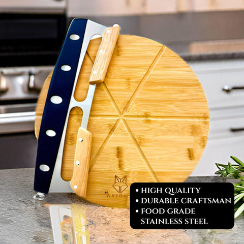 Kobiva 14in stainless steel pizza cutter rocker blade ready for smooth cuts