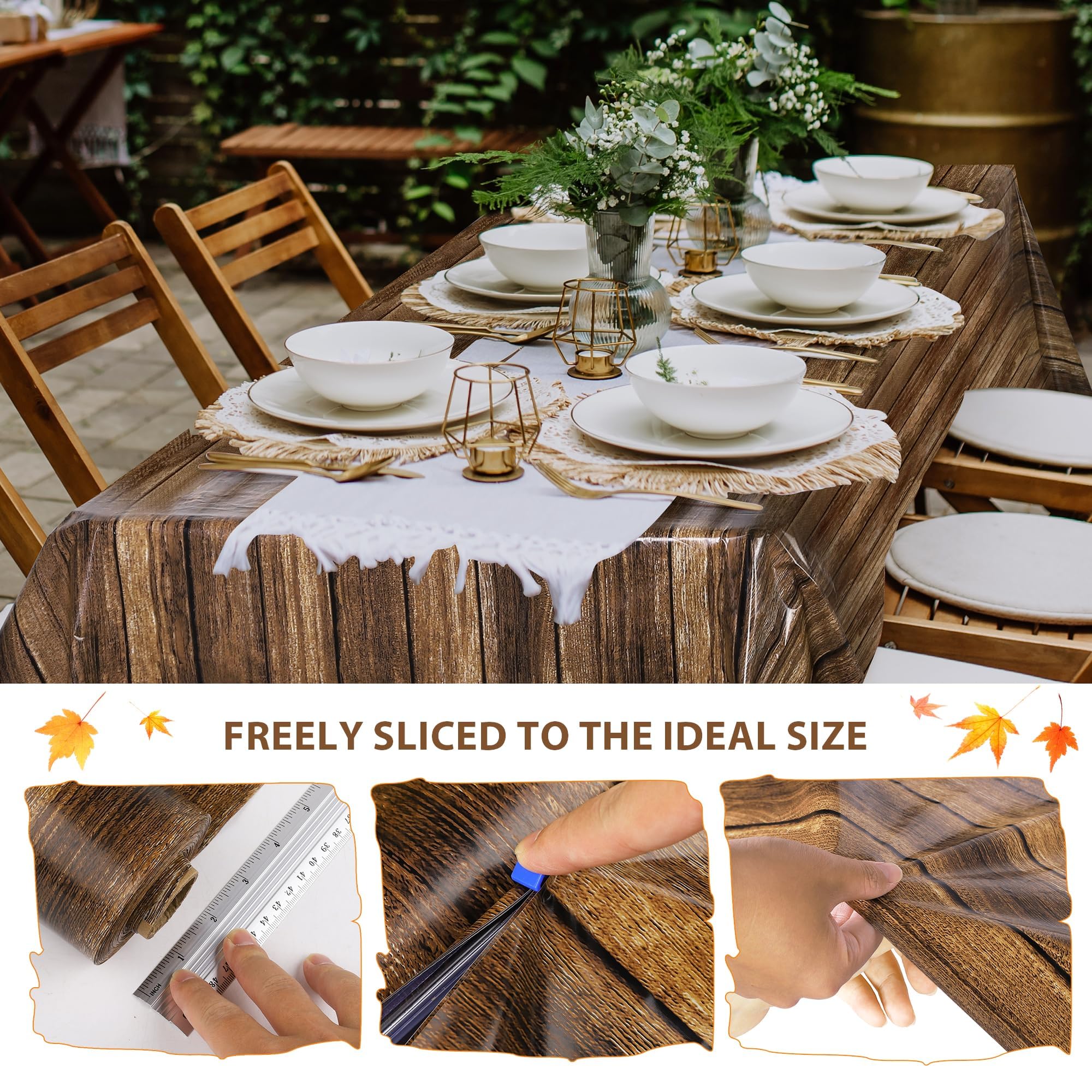 Kochorie wood-grain backdrop hung on wall for rustic decor