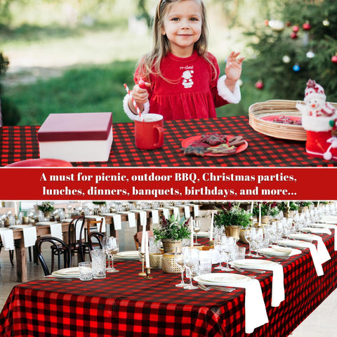 Kochorie premium disposable holiday tablecloth simplifies cleanup.