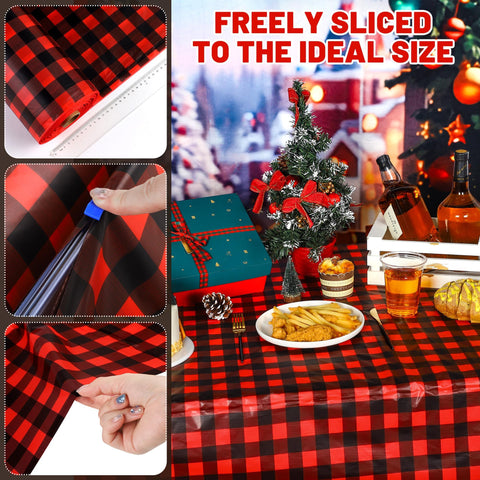 Kochorie red-black buffalo plaid decor enhances gatherings.