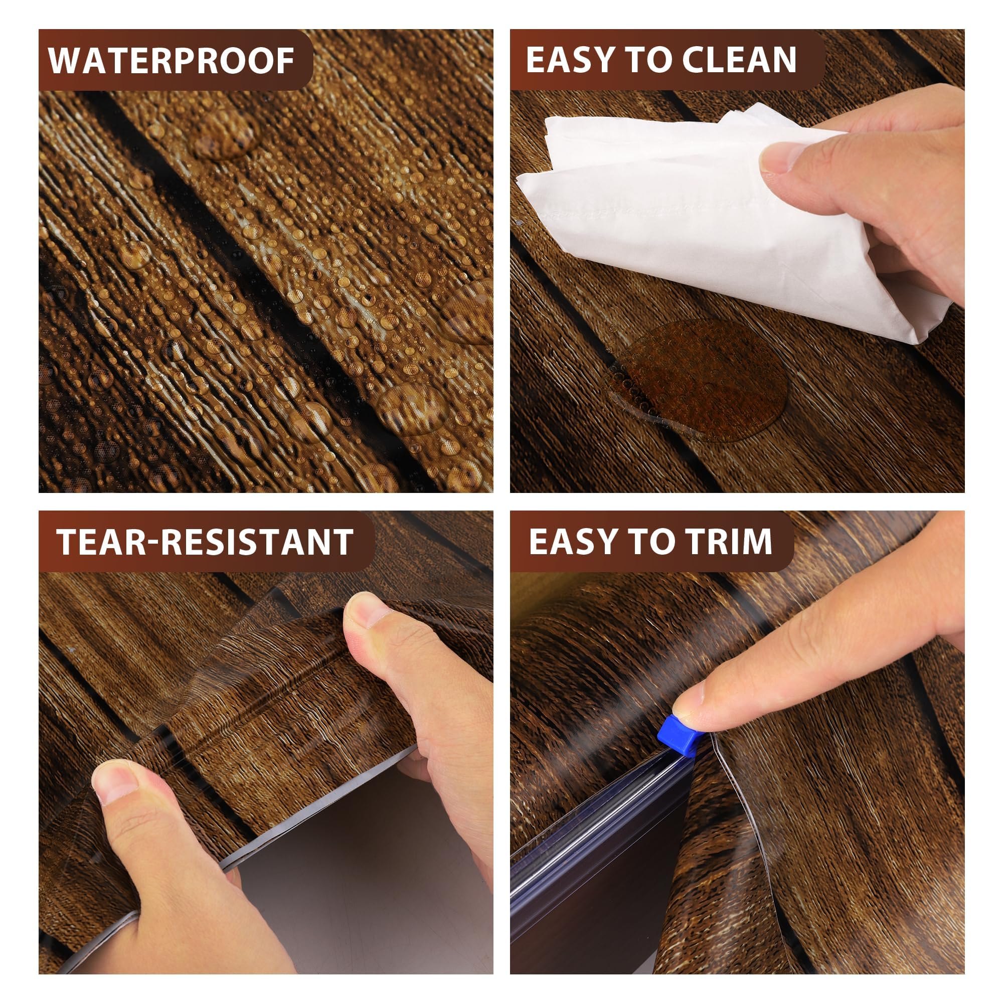 Kochorie waterproof wood-grain tablecloth protecting surfaces outdoors