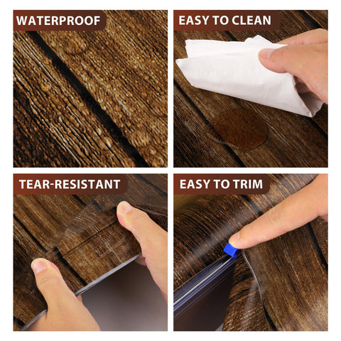 Kochorie waterproof wood-grain tablecloth protecting surfaces outdoors