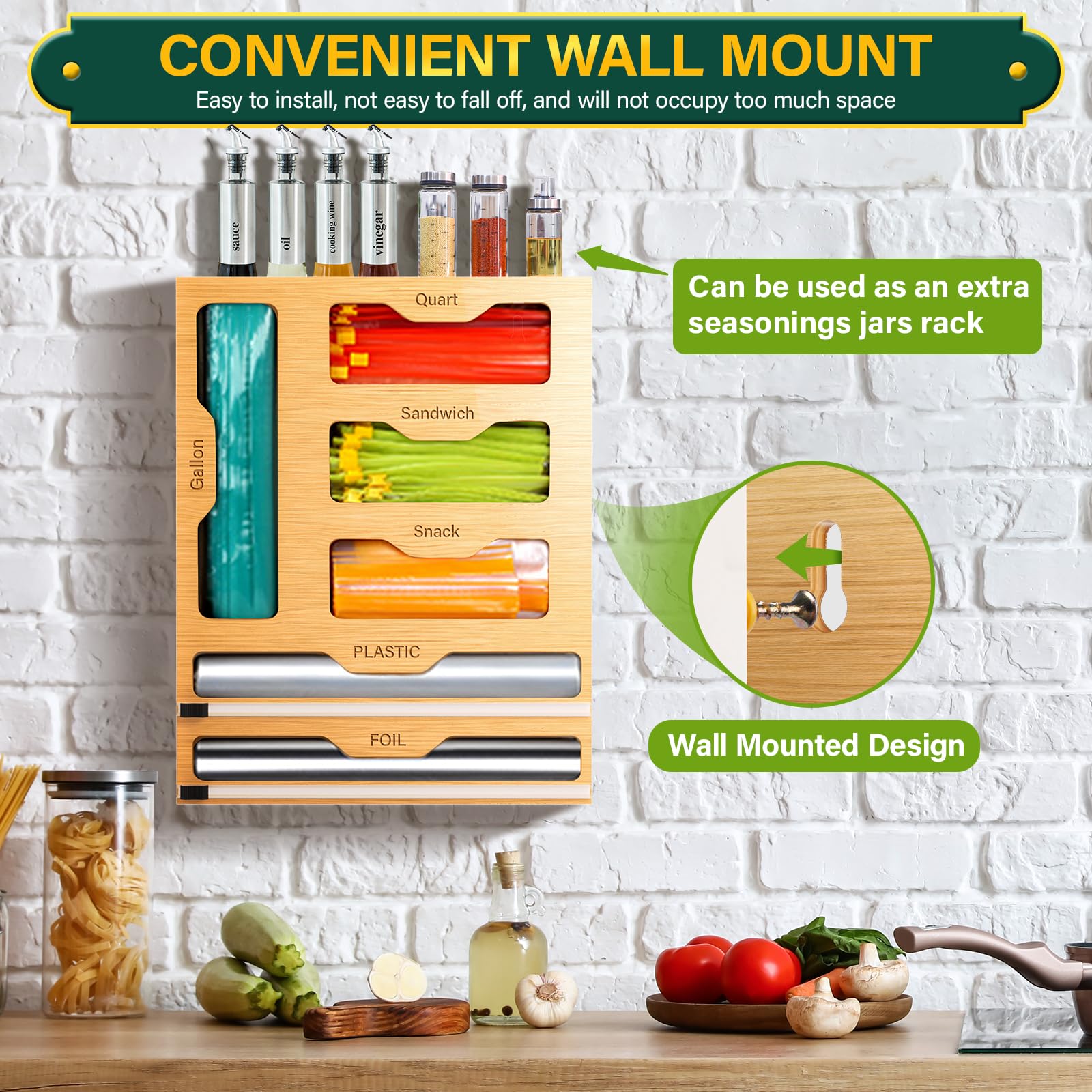 KOCWELL compact kitchen storage box fits drawers and counters
