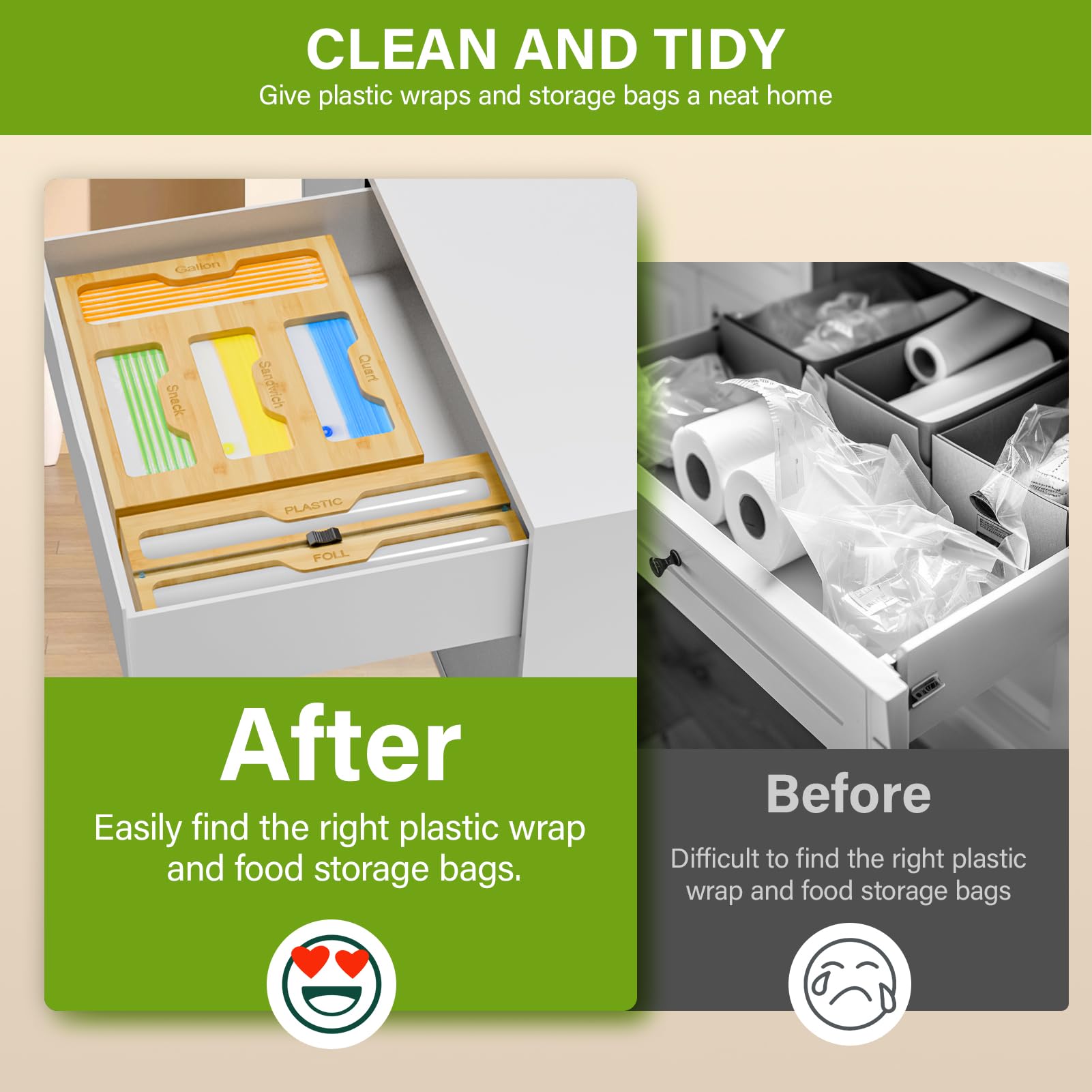 KOCWELL detachable design for drawer storage or wall mounting