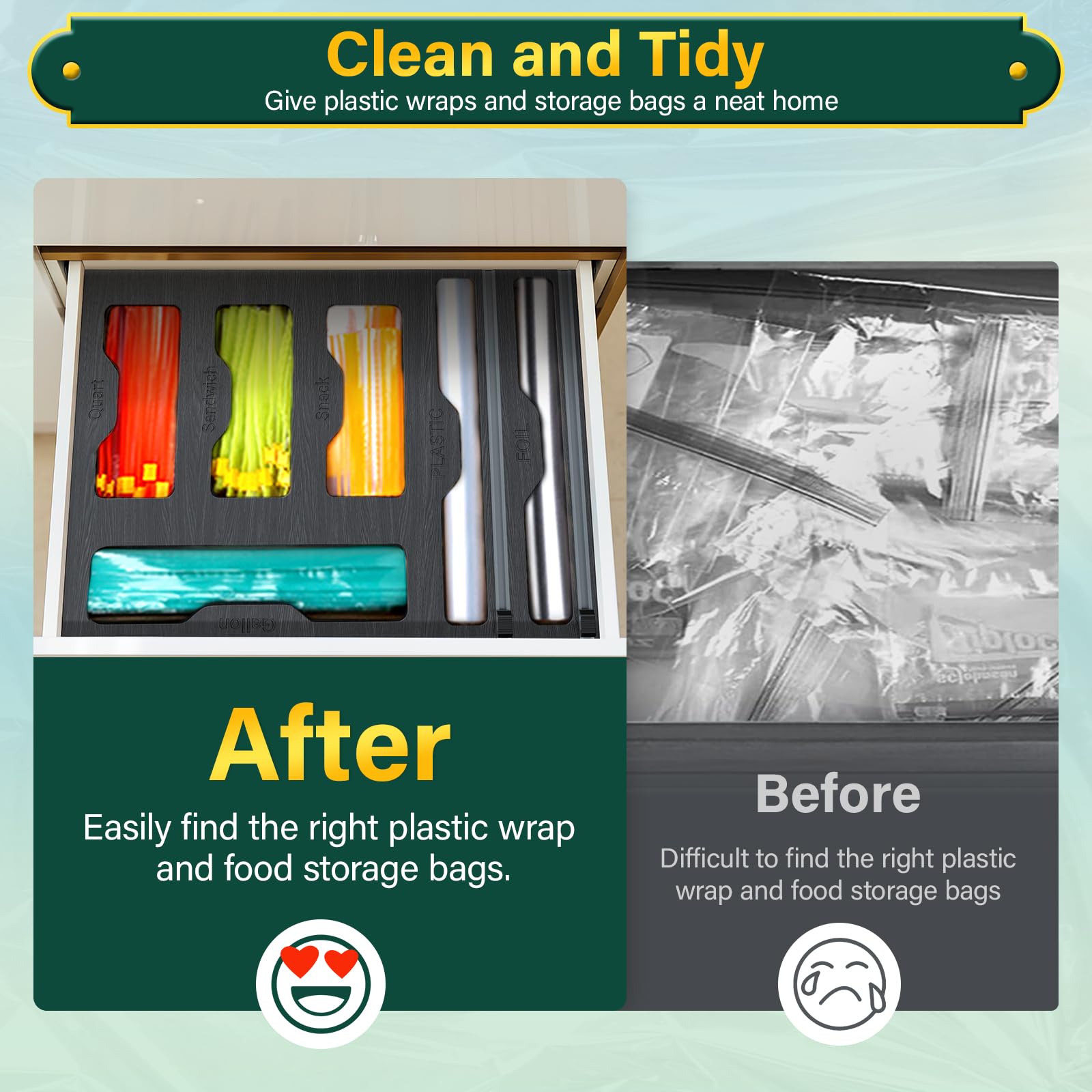 KOCWELL sliding cutters simplify plastic wrap retrieval for easy meals.