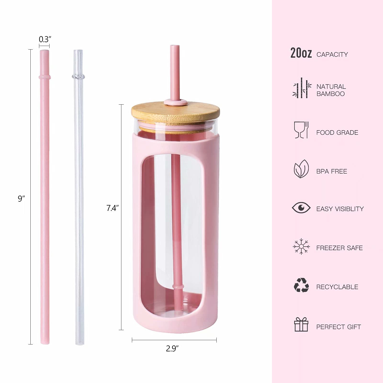 Kodrine pink wide-mouth tumbler demonstrates easy filling and cleaning.