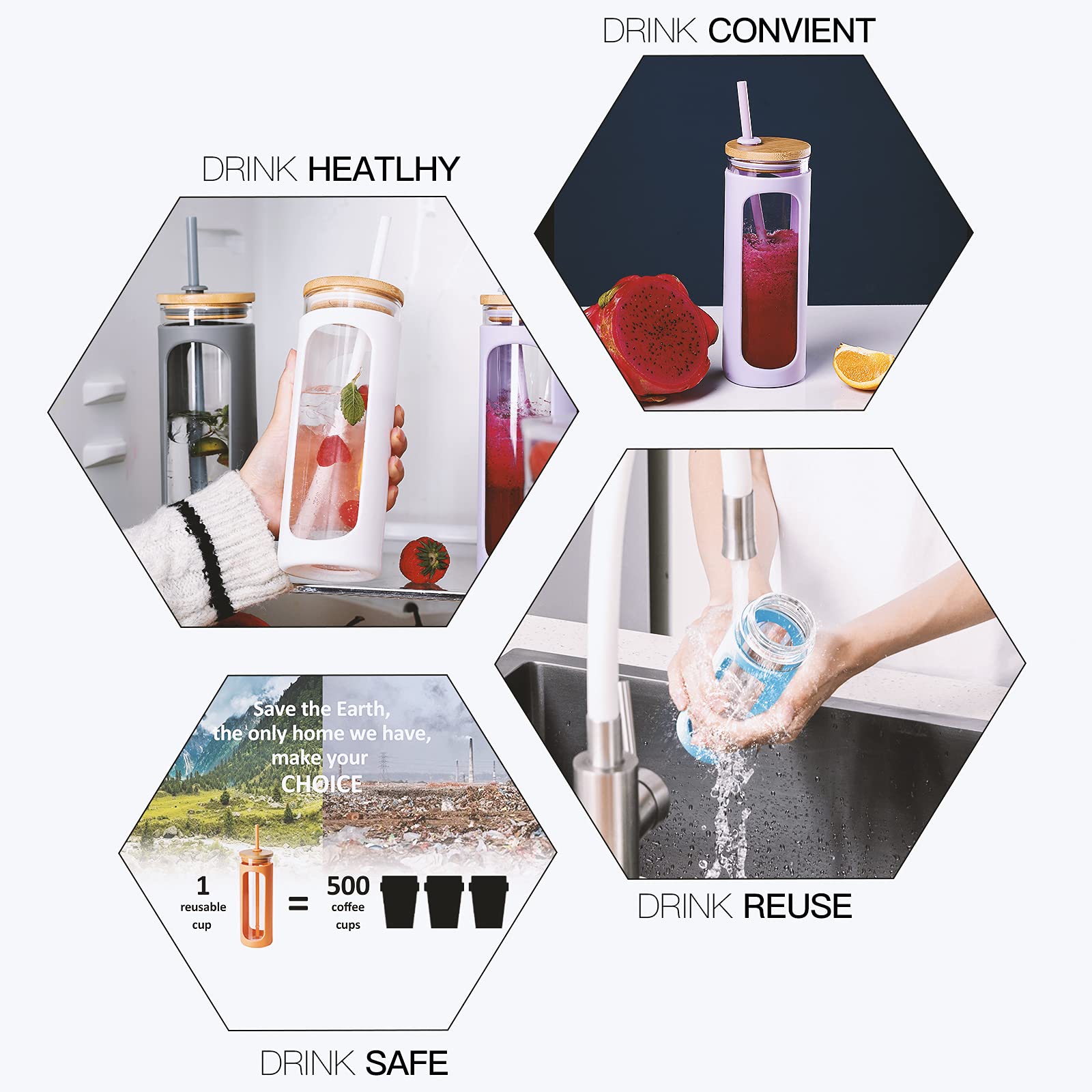 Kodrine silicone sleeve protects hands and reduces condensation on cold drinks