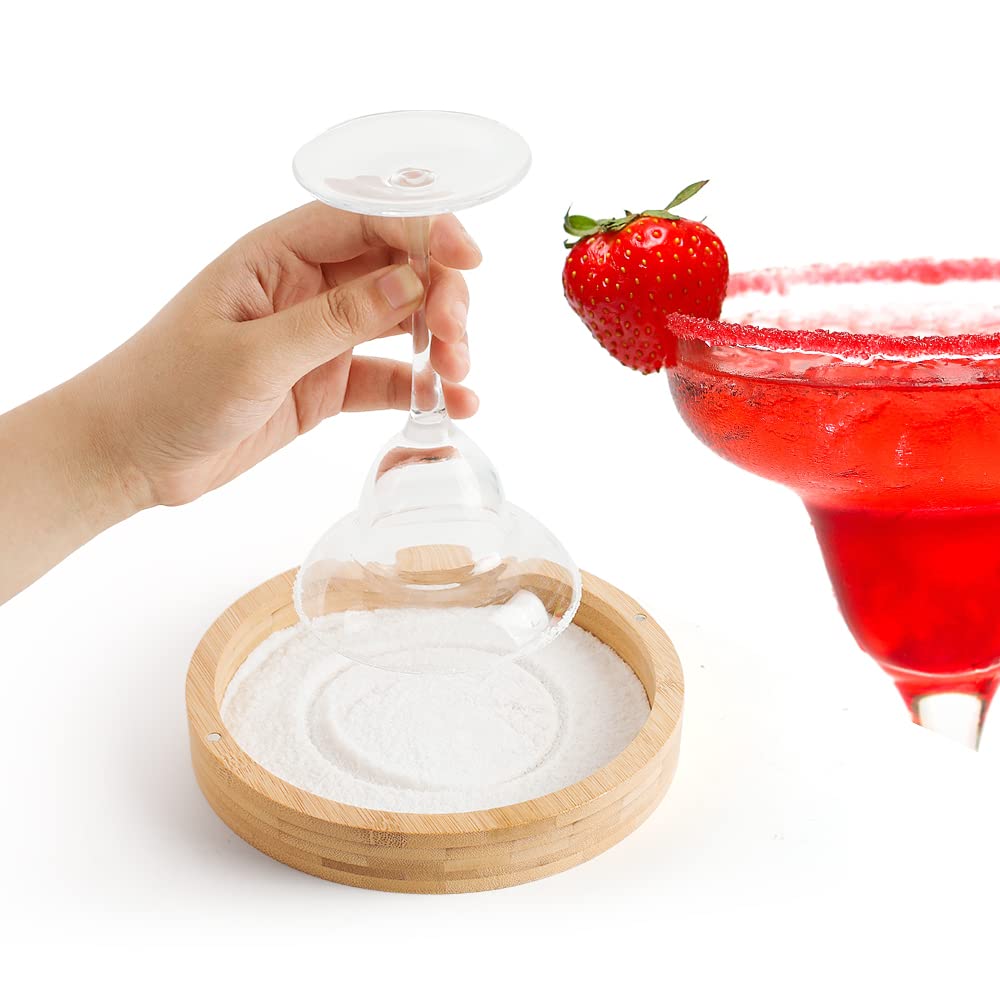 Koeus Bamboo Salt Rimmer body with natural finish for an elegant bar setup.