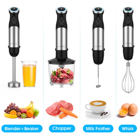 KOIOS 12-speed control dial enables precise texture for sauces and smoothies