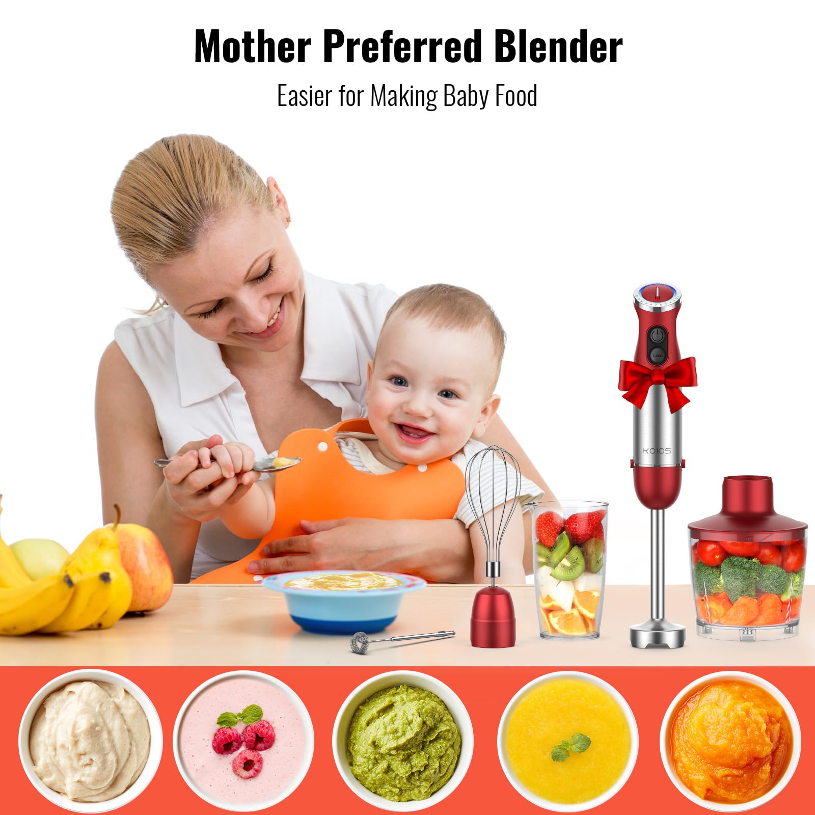 KOIOS stainless steel blades for smooth results with tough ingredients