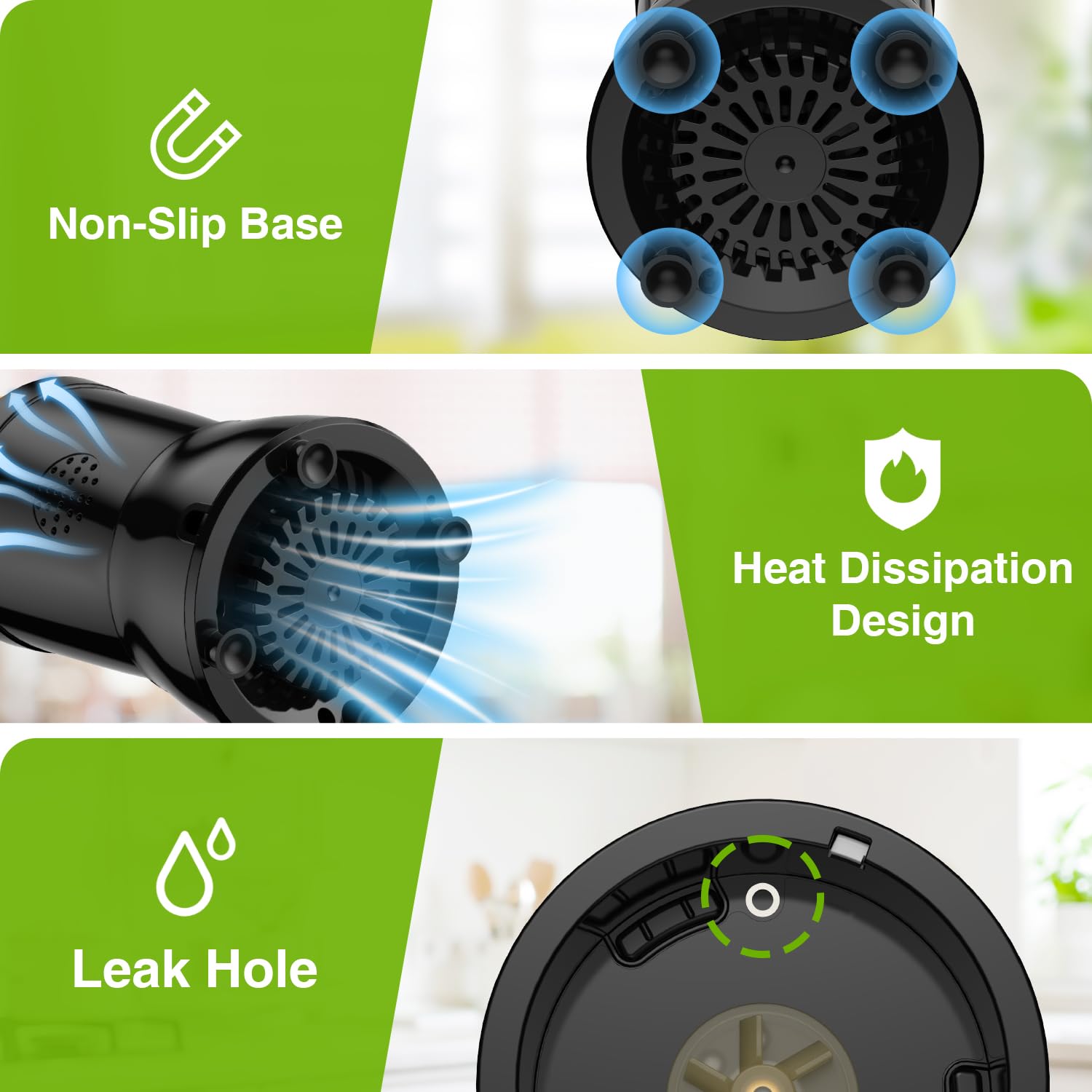 KOIOS BL319B heat dissipation design protects the motor during blending