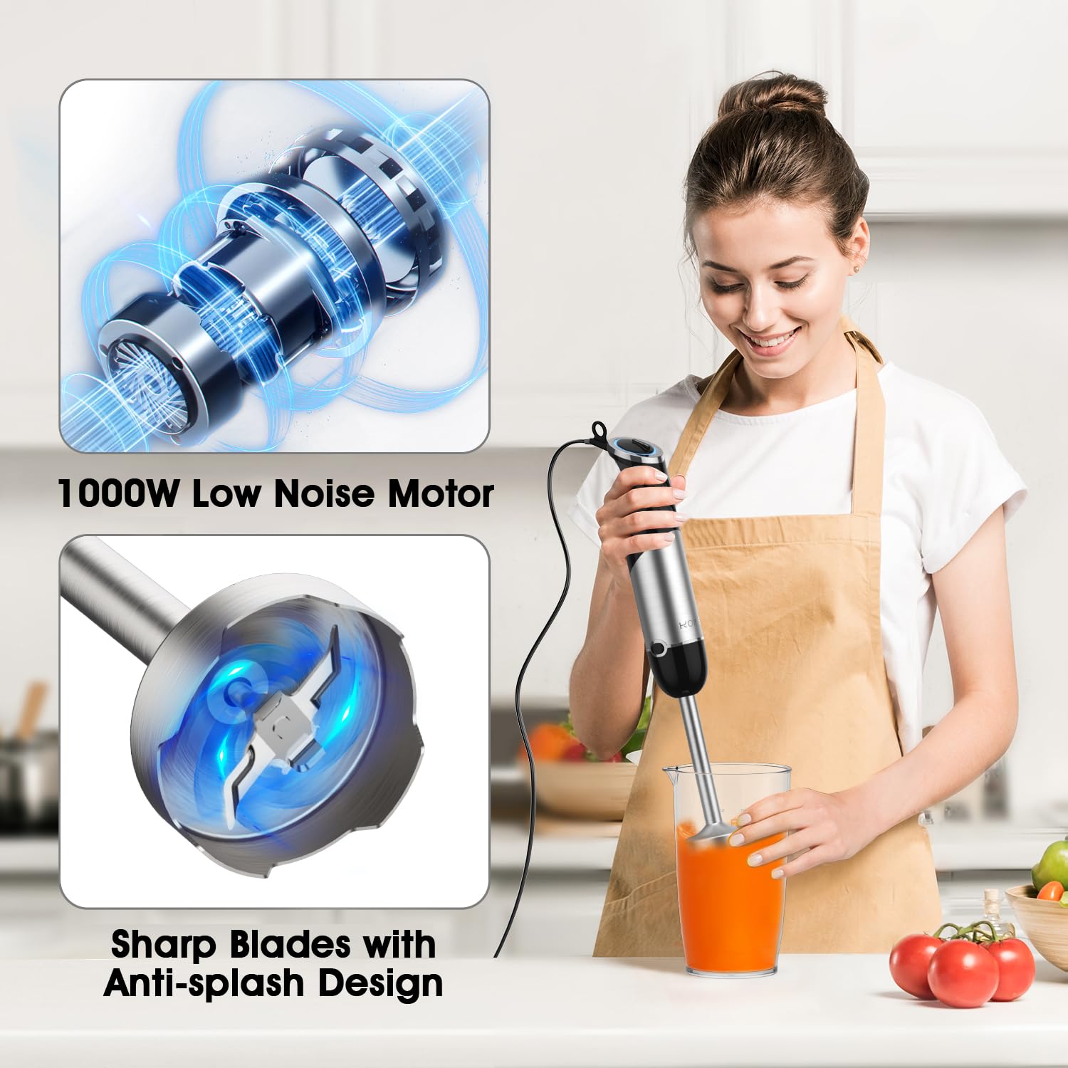 KOIOS egg whisk attachment for airy batter and cream