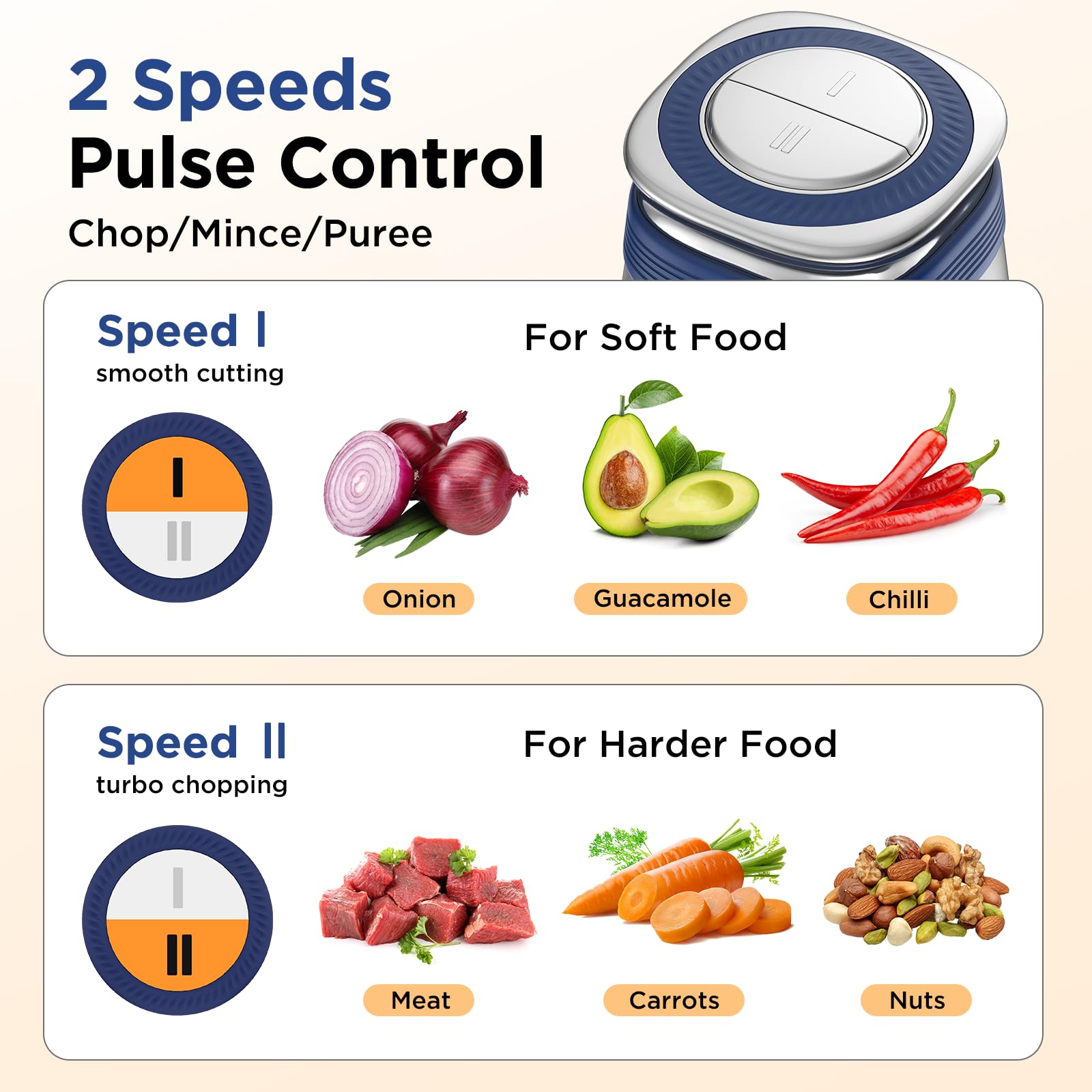 KOIOS pulse and puree modes offer versatile texture control