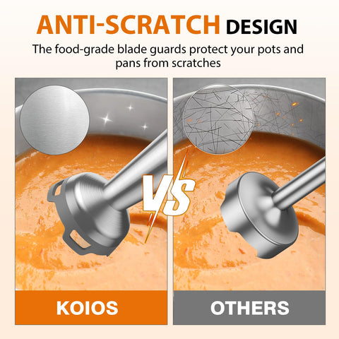 KOIOS blade guard protects cookware from scratches during blending.