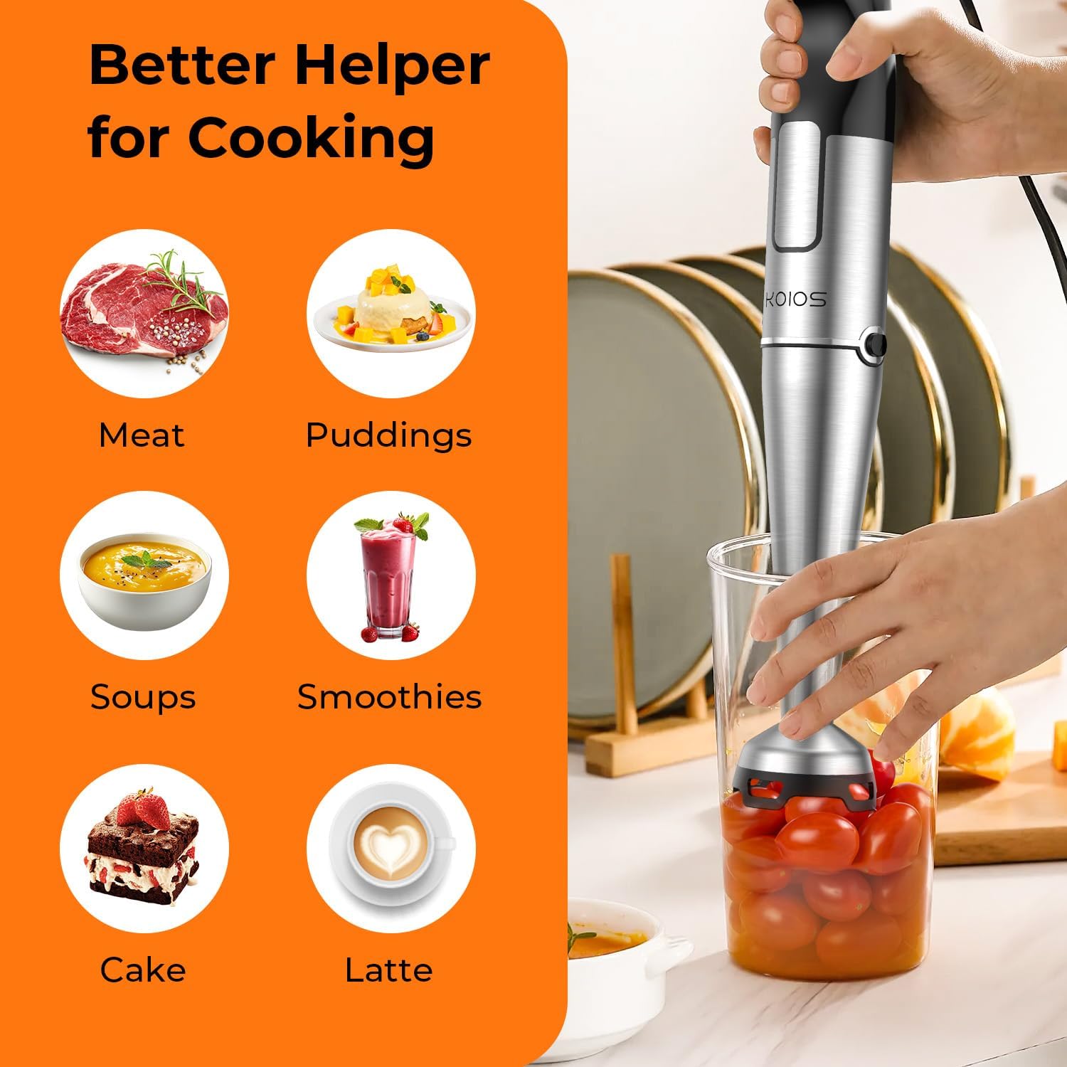 KOIOS beaker included for accurate measuring and mess-free prep