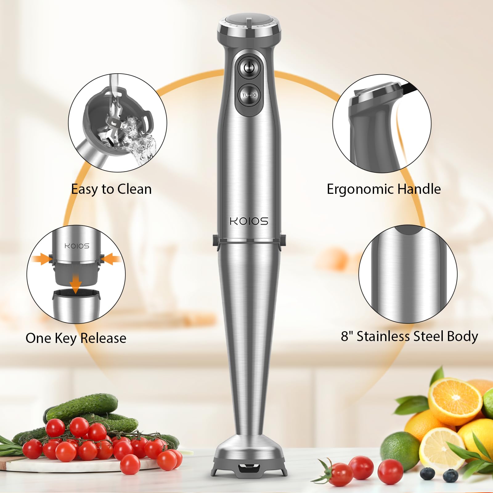 KOIOS detachable parts are dishwasher-safe for easy cleanup.