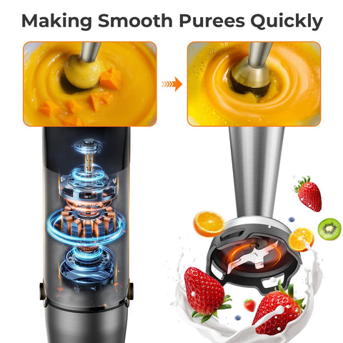 KOIOS milk frother attachment creates smooth foams for coffees and desserts