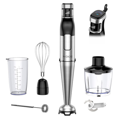 KOIOS Immersion Blender with trigger variable speed for precise blending in soups and smoothies