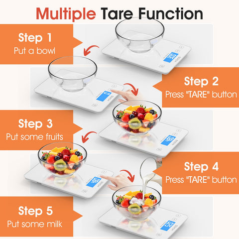 KOIOS kitchen scale large LCD display for quick reading