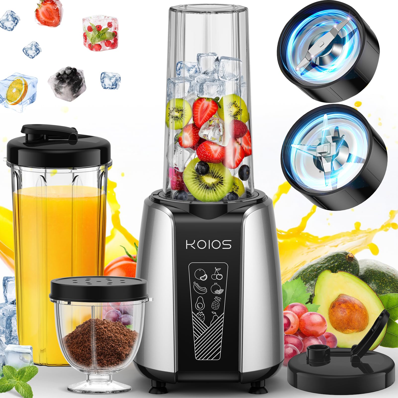 KOIOS 1000W blender base powering versatile blends and smoothies