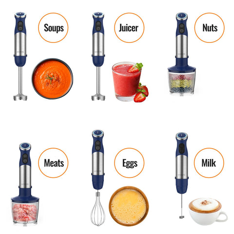 KOIOS upgraded stainless steel blades slice through tough ingredients
