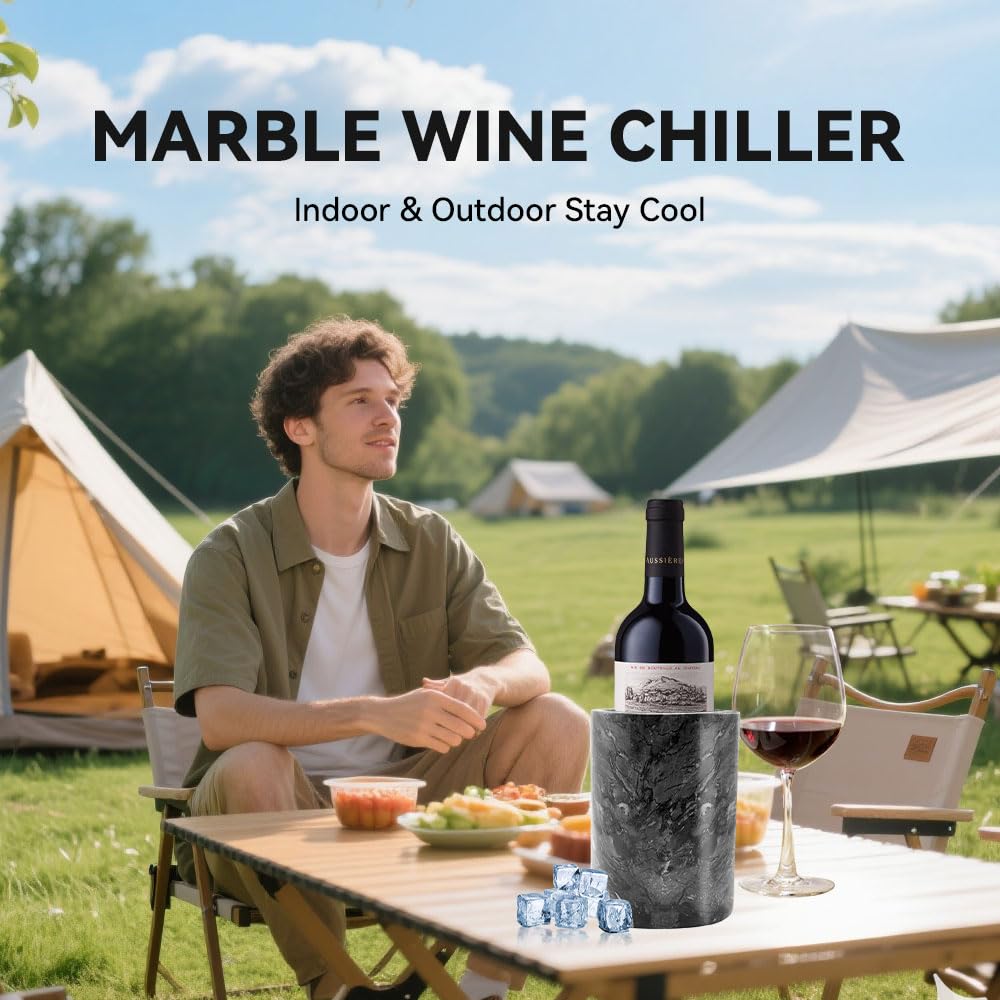 Koja Kota Japan bottle chiller in use maintains ideal serving temperature for wine