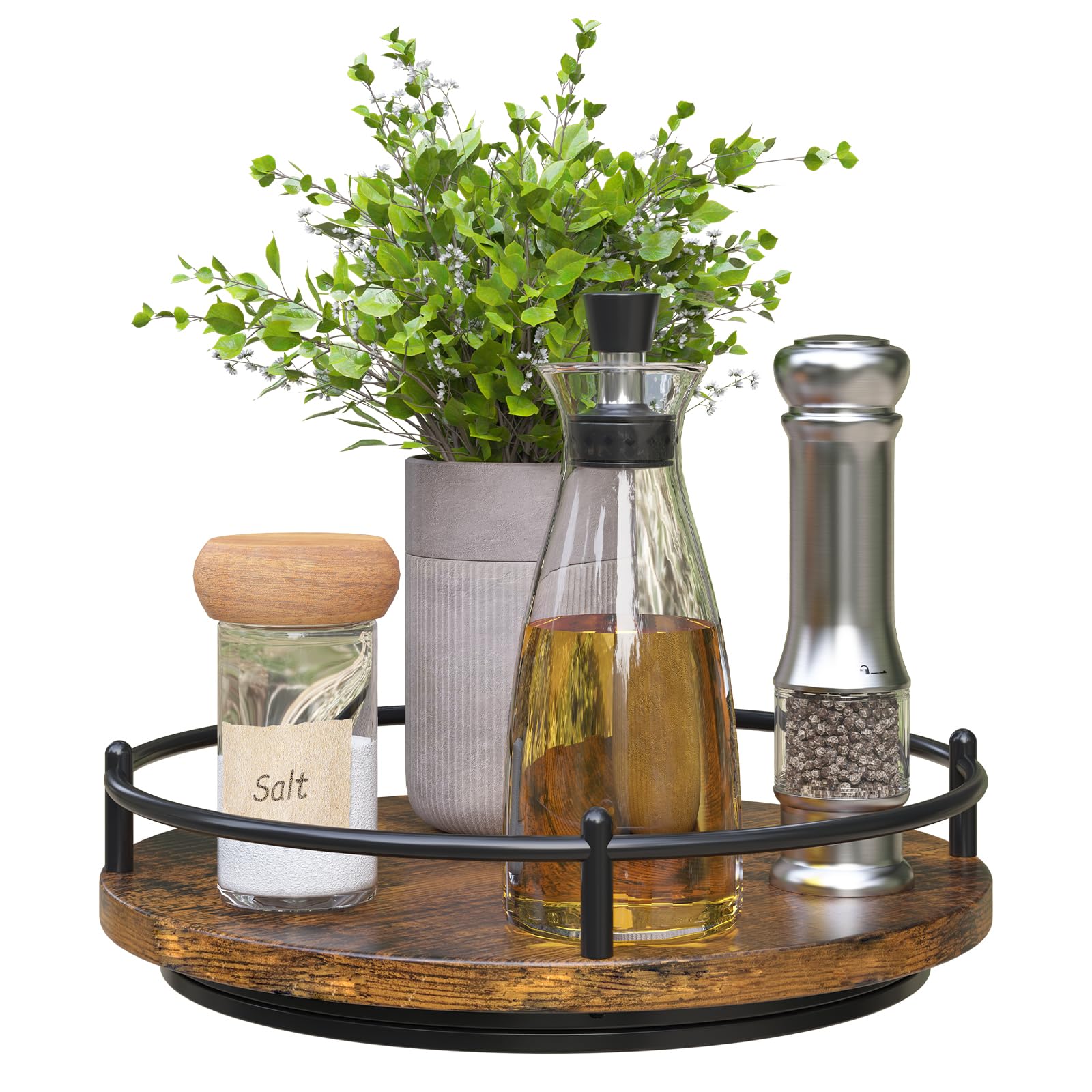 KOKSTOP Lazy Susan nine-inch rotating spice rack on countertop for quick access.