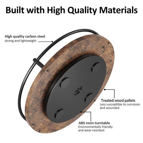 KOKSTOP round Lazy Susan with black wood design adds vintage style and organization.