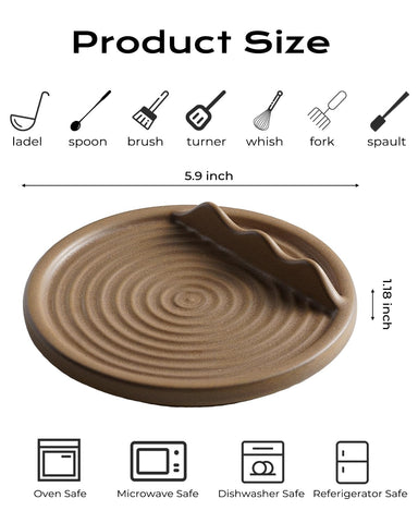 KOKUNKA ceramic spoon holder with swirl design complements rustic and modern kitchens.