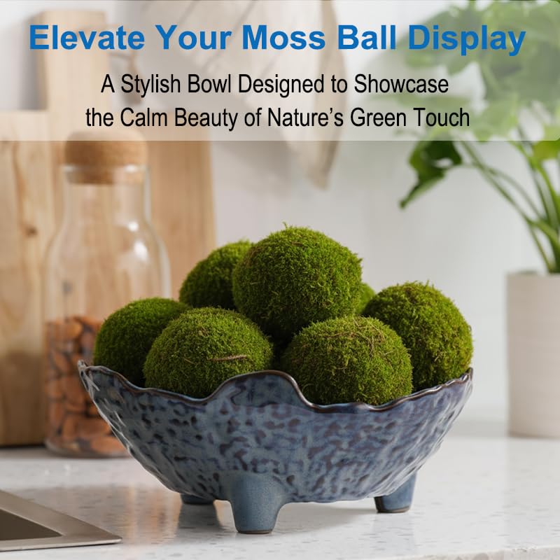 KOKUNKA oval blue fruit display for fresh produce and banquets.