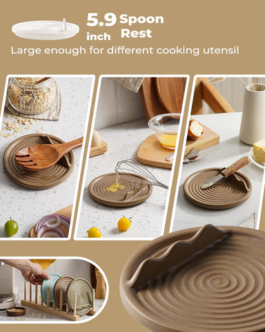 KOKUNKA kitchen counter organizer with two slots prevents spills.