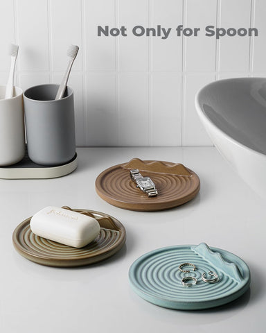 KOKUNKA durable ceramic spoon rest withstands heat up to 482°F for busy cooks