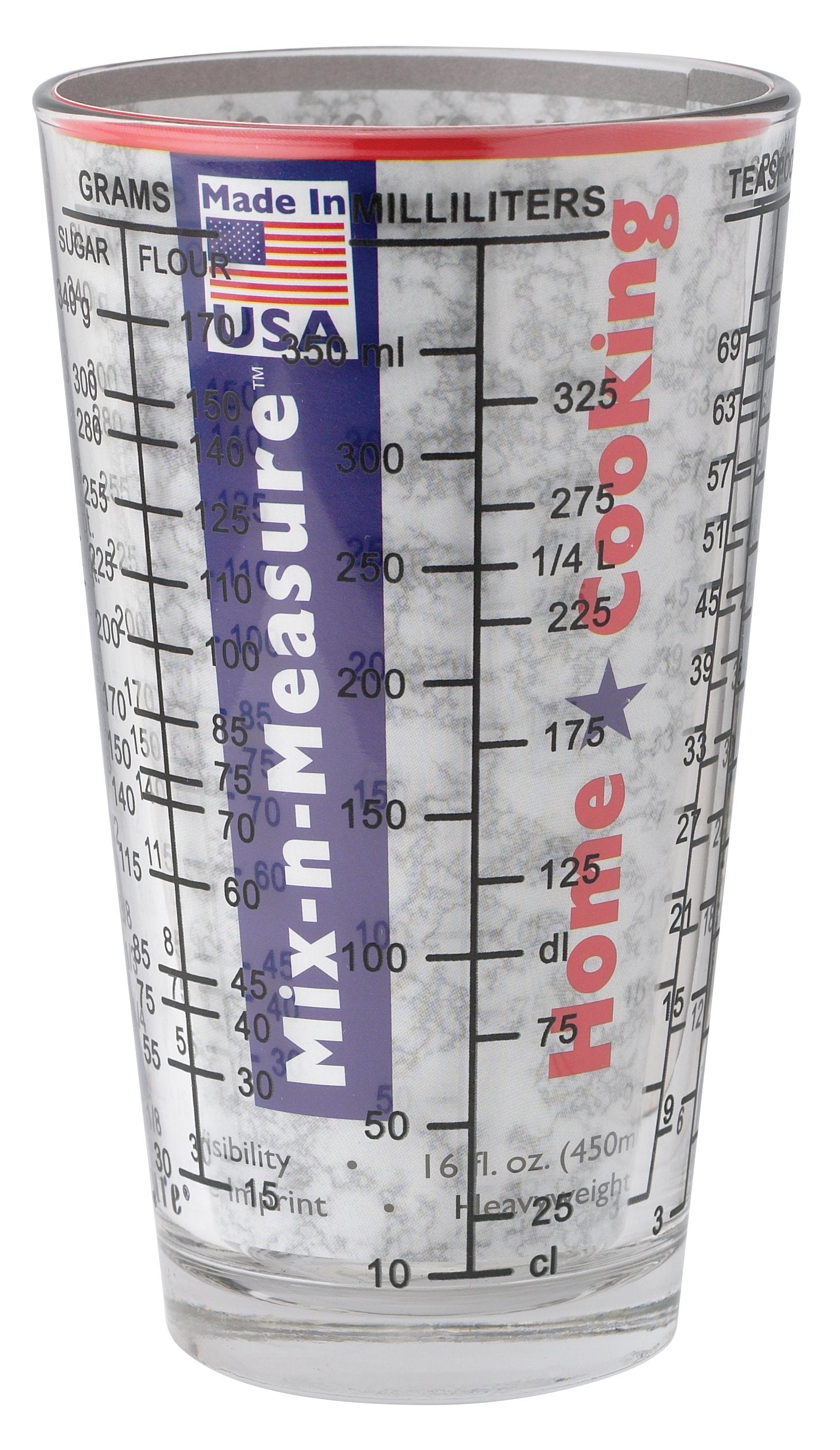 Kolder heavy glass measuring cup provides clear visibility for precise additions.
