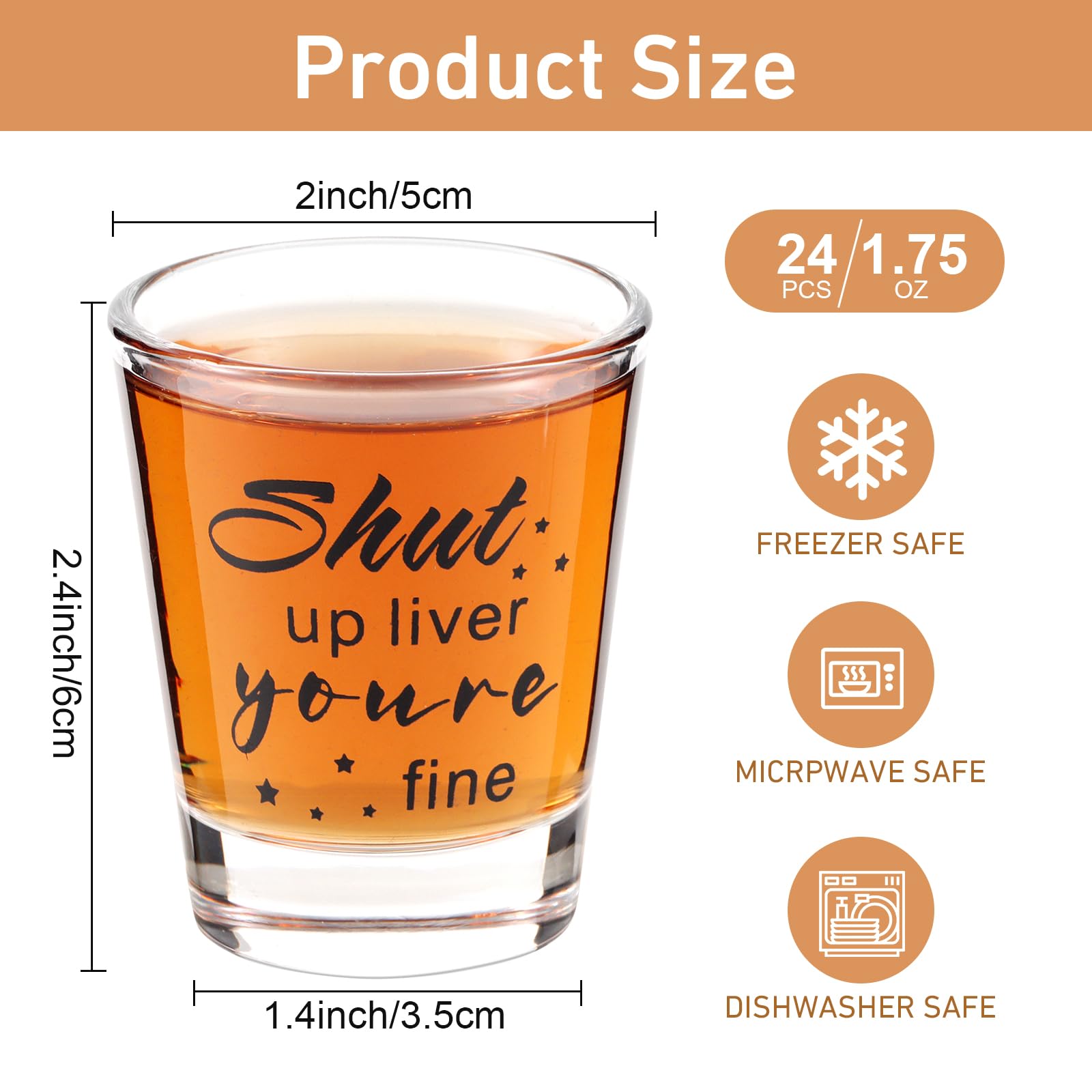 Kolewo4ever one-side-print design shot glass for quick party identification