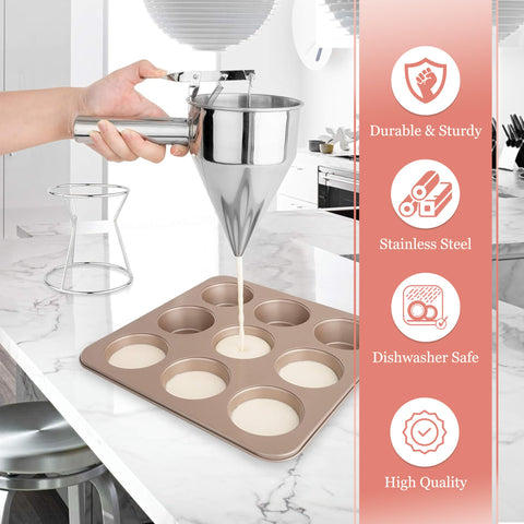 Kolibrox batter dispensing funnel with precise portion control
