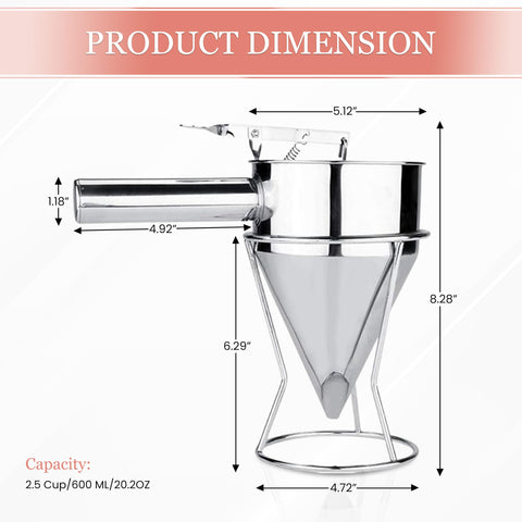 Kolibrox confectionery funnel in stainless steel for durable, food-safe performance