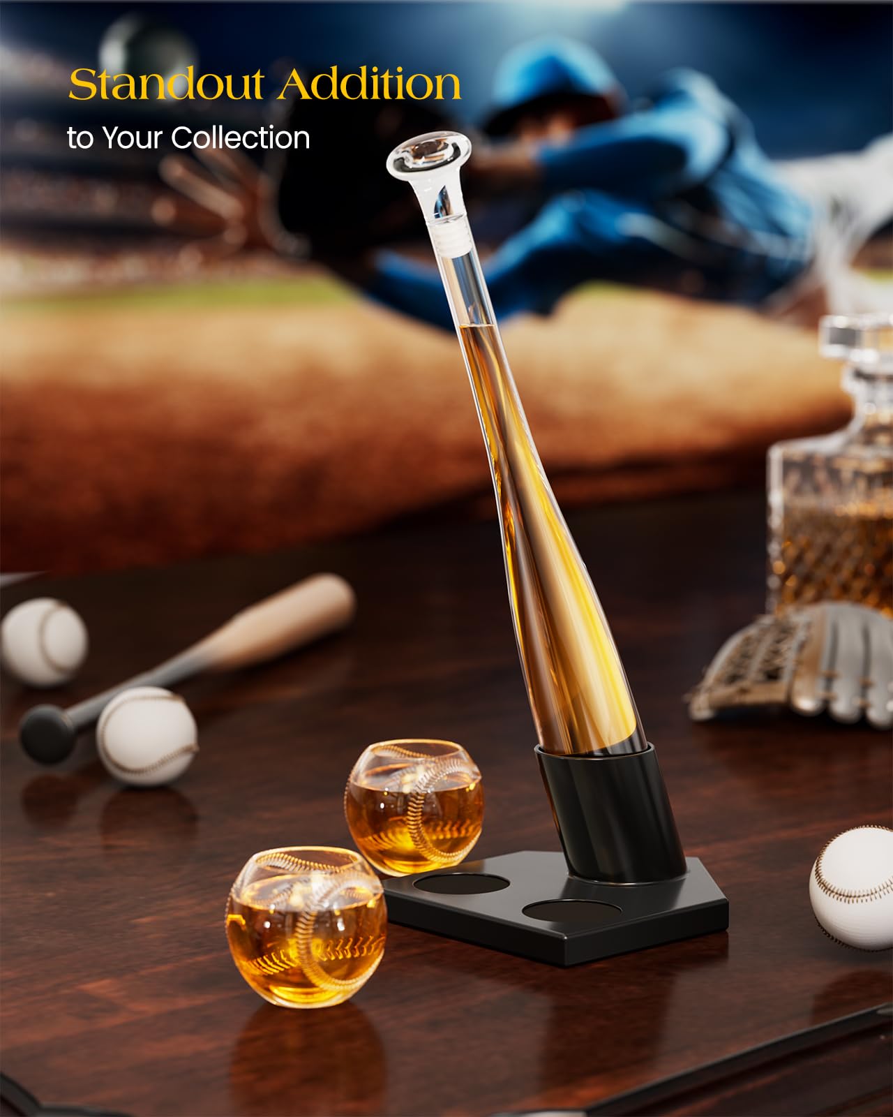Kollea baseball-bat design adds classic style to your bar.
