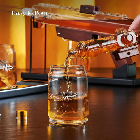 Kollea four-bullet-glasses arranged with display stand for smart serving.
